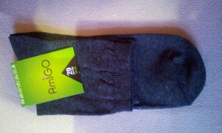     Шкарпетки чоловічі Amigо темно-сірі однотонні, розмір 29 (44. . фото 2