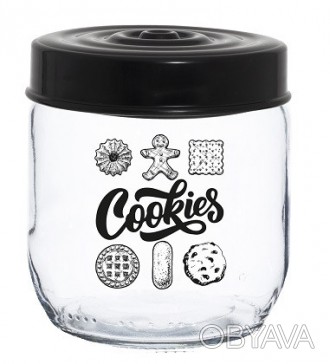 Короткий опис:
Банка HEREVIN Jar-Black Cookies. Об'єм: 0.425 л. Матеріал: скло, . . фото 1