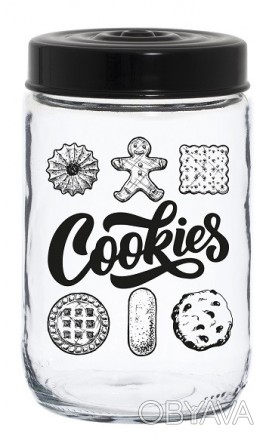 Короткий опис:
Банка HEREVIN Jar-Black Cookies. Об'єм: 0.66 л. Матеріал: скло, м. . фото 1