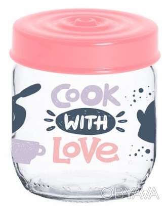Короткий опис:
Банка HEREVIN Jar-Cook With Love. Об'єм: 0.425 л. Матеріал: скло,. . фото 1