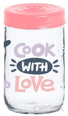 Короткий опис:
Банка HEREVIN Jar-Cook With Love. Об'єм: 0.66 л. Матеріал: скло, . . фото 1