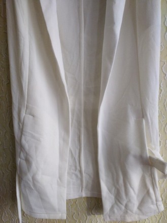 Белый нарядный кардиган под пояс, с разрезами по бокам и 2 карманами , Esmara, р. . фото 9