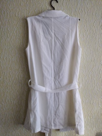 Белый нарядный кардиган под пояс, с разрезами по бокам и 2 карманами , Esmara, р. . фото 4
