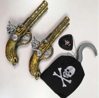  Набір пірата 4 предмети: гак, наглазник, 2 мушкети зі звуком .Код 08057 Матеріа. . фото 2