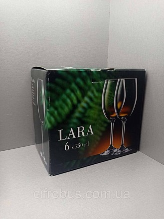 Набор бокалов Bohemia Lara (40415/250) – набор из богемского стекла украсит любо. . фото 3