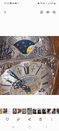 Годинник з ключем завод 7-8діб лунний календар 29.5 діб стан чудовий корпус горі. . фото 5
