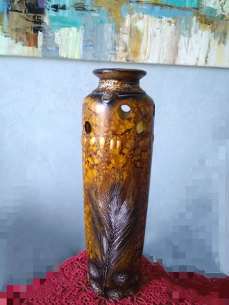 Стильная красивая интерьерная керамическая ваза высотой 37 см
Дно 9 см. Наружны. . фото 9