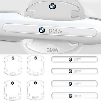 Защитные наклейки под/на ручки авто BMW,силиконовая автомобильная пленка на ручк. . фото 2