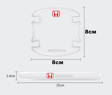 Защитные наклейки под/на ручки авто HONDA ,силиконовая автомобильная пленка на р. . фото 7