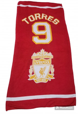 Полотенце FC Liverpool, Torres, официальный продукт, 100%-соtton, размер 140х70с. . фото 3