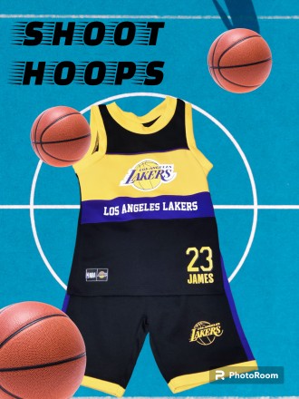 Детская, баскетбольная форма Primark NBA Los Angeles Lakers, James, примерно, на. . фото 2