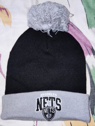 Зимняя шапочка Mitchell&Ness NBA Brooklyn Nets, двойная, теплая, примерный р. . фото 5