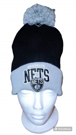 Зимняя шапочка Mitchell&Ness NBA Brooklyn Nets, двойная, теплая, примерный р. . фото 4