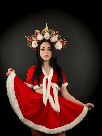 Костюм женский Санта VIP/Дед Мороз с обручем Снежки новогодние. Киев. фото 1 Костюм женский Санта VIP/Дед Мороз с обручем Снежки новогодние. Киев. фото 1