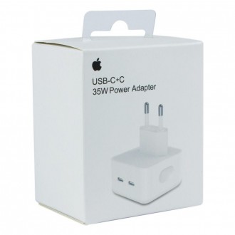  Мережевий зарядний пристрій для iPhone 35W USB-C+C ORIGINAL в коробці дозволяє . . фото 2