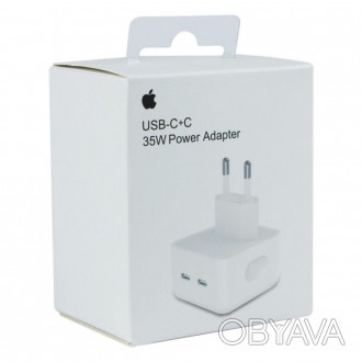  Мережевий зарядний пристрій для iPhone 35W USB-C+C ORIGINAL в коробці дозволяє . . фото 1