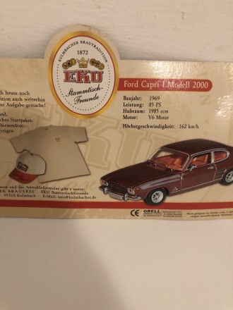 Машинка металлическая FORD Capri 1. 1969.
FORD Capri 1. 1969. Oldtimer Sammelse. . фото 4