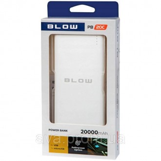 Портативна мобільна батарея Powerbank BLOW PB20C 20000mAh. Повербанк BLOW PB20C . . фото 5