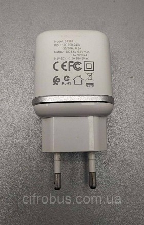 Сетевое зарядное устройство Borofone BA36A 1 USB QC3.0 Micro белого цвета – унив. . фото 4