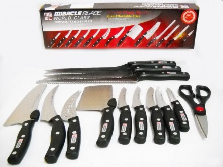 Набір професійних кухонних ножів Miracle Blade 13 штук приладів-Набір сталевих н. . фото 3
