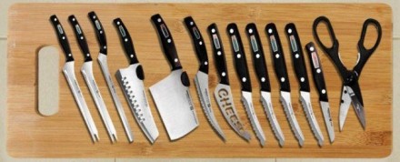 Набір професійних кухонних ножів Miracle Blade 13 штук приладів-Набір сталевих н. . фото 5