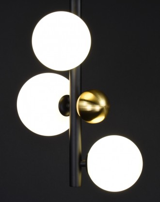 Стельова люстра, каркас металевий, скляні плафони діаметром 10 і 12 см, патрон G. . фото 7