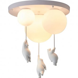 Стельова люстра на три лампочки, корпус металевий, фігурки ведмедиків виготовлен. . фото 12