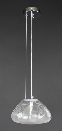 Підвісний світильник у формі хмаринки, плафон скляний 12х20 см, патрон G9, регул. . фото 2