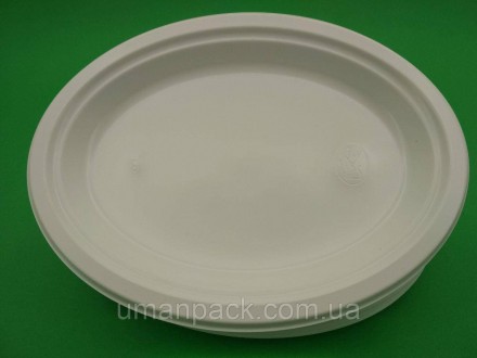 Одноразовая овальная пластиковая тарелка 310 mm белая (50 шт). Умань. фото 1 Одноразовая овальная пластиковая тарелка 310 mm белая (50 шт). Умань. фото 1