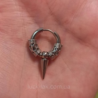 
Пирсинг кольцо диаметром 12 мм в готическом стиле, подвеской шипом, 1 шт
Цвет -. . фото 6