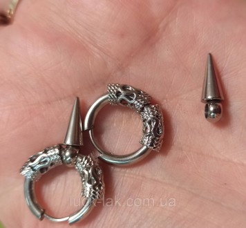
Пирсинг кольцо диаметром 12 мм в готическом стиле, подвеской шипом, 1 шт
Цвет -. . фото 4