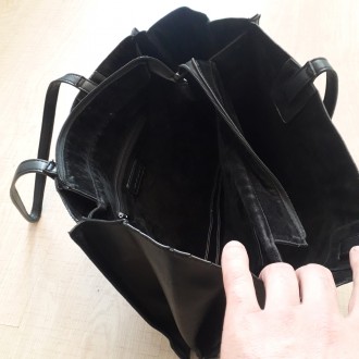 Стильные женская мужская сумка кожаная сумочка черная.
Материал: кожа. Подкладка. . фото 5