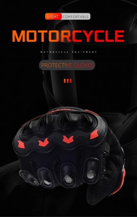 Перчатки защитные для езды на мотоцикле велосипеде. Черные с оранжевыми вставкам. . фото 9