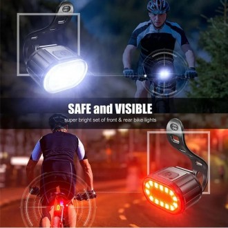 Велосипедная фара и задний фонарь фонарик быстрозарядный стоп на велосипед.
Можн. . фото 3