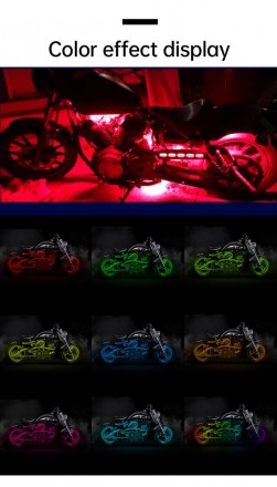 Світлодіодна стрічка з пультом RGB для підсвічування мотоцикла
матеріал ABS плас. . фото 10