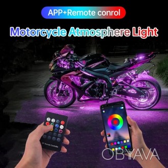 Світлодіодна стрічка з пультом RGB для підсвічування мотоцикла
матеріал ABS плас. . фото 1