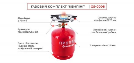 Газовый баллон с горелкой INTERTOOL GS-0008 - это надежный помощник для всех, кт. . фото 8