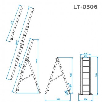 Лестница Intertool LT-0306 - это незаменимый инструмент, который отвечает потреб. . фото 5