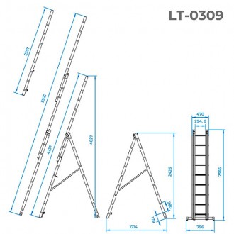 Лестница Intertool LT-0309 - это незаменимый инструмент, который отвечает потреб. . фото 5