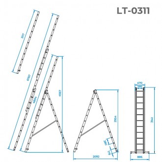 Лестница Intertool LT-0311 - это незаменимый инструмент, который отвечает потреб. . фото 6