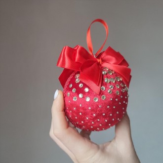 Игрушка новогодний шар Красный бархат
Представляем уникальный бархатный шар для . . фото 3