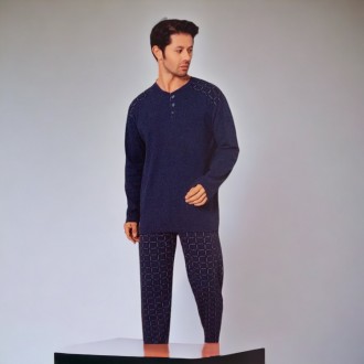 Мужская пижама c длинным рукавом, комплект для дома и отдыха ТМ GLISA Хлопок пр-. . фото 4
