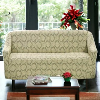 Жаккардовый чехол на диван, бежевый Вензеля ТМ Karahanli
Чехол только на диван!!. . фото 3