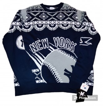 Стильный свитер Klew MLB New York Yankees, размер-XL, длина-73см, под мышками-60. . фото 3