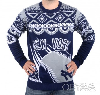 Стильный свитер Klew MLB New York Yankees, размер-XL, длина-73см, под мышками-60. . фото 1