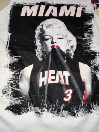 Баскетбольная, стильная майка NBA Miami Heat, made in Italy, размер соответствуе. . фото 5