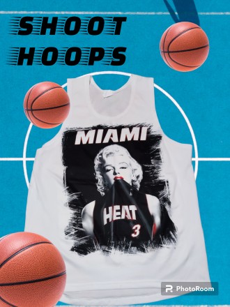 Баскетбольная, стильная майка NBA Miami Heat, made in Italy, размер соответствуе. . фото 2