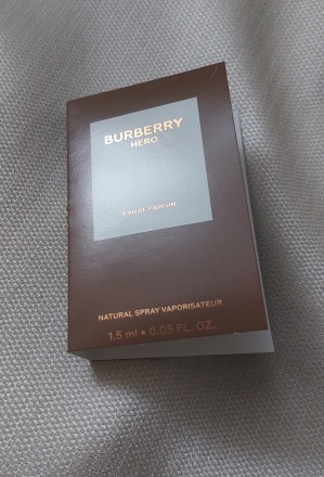 Продам новую мужскую парфюмированную воду Burberry Hero (пробник 1,5 мл). Причин. . фото 5