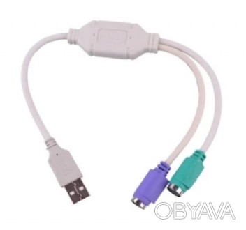 
	Технічні характеристикиПерехідник USB AM / 2* для підключення дротової миші і . . фото 1
