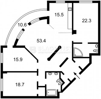 ЖК"Дипломат Хол". Апартаменти складаються з вітальні-студіо, 2 окремі кімнати, к. . фото 3